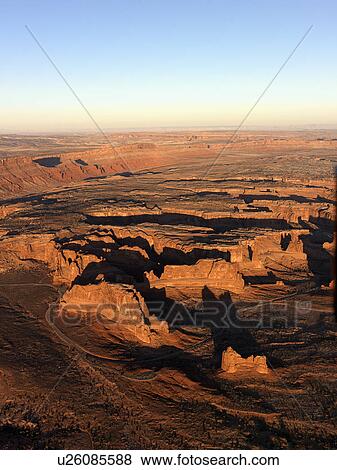 Aerial landscape of rock formations in Canyonlands National Park, Utah, United States. View Large Photo Image Stock Photo - Aerial landscape of rock formations in Canyonlands National Park, Utah, United States.. Fotosearch