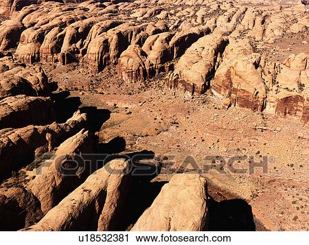 Aerial landscape of rocks in Canyonlands National Park, Moab, Utah, United States View Large Photo Image Stock Image - Aerial landscape of rocks in Canyonlands National Park, Moab, Utah, United States. Fotosearch