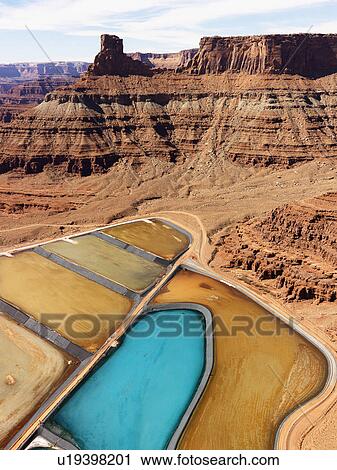 Aerial landscape of tailing ponds for mineral waste in rural Utah, United States View Large Photo Image Stock Image - Aerial landscape of tailing ponds for mineral waste in rural Utah, United States. Fotosearch