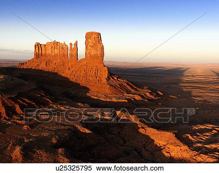 Stock Photography - Scenic landscape of mesas in Monument Valley near the border of Arizona and Utah, United States.. Fotosearch