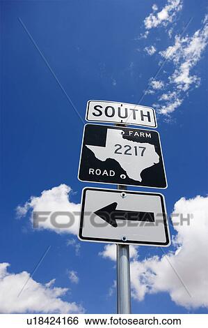 Highway sign denoting south Texas farm road with arrow View Large Photo Image Stock Photograph - Highway sign denoting south Texas farm road with arrow. Fotosearch