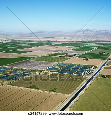 Aerial view of cropland and Colorado River Aqueduct in Arizona. View Large Photo Image Stock Photo - Aerial view of cropland and Colorado River Aqueduct in Arizona.. Fotosearch