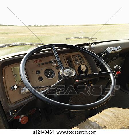 Interior of farm truck in field View Large Photo Image Stock Image - Interior of farm truck in field. Fotosearch
