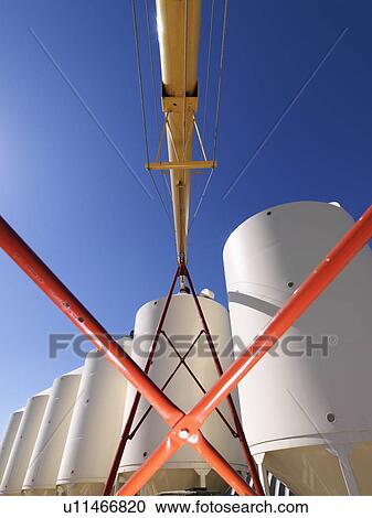 Metal grain storage silo facility View Large Photo Image Stock Image - Metal grain storage silo facility . Fotosearch