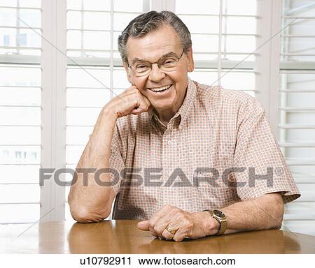 Stock Image - Portrait of mature Caucasian man.. Fotosearch