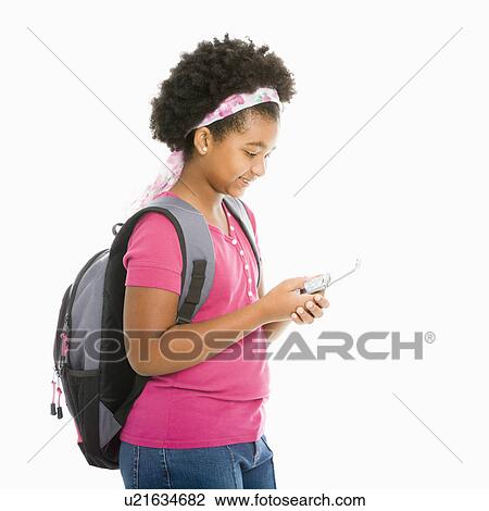 Girl with text messaging on cell View Large Photo Image Stock Image - Girl with text messaging on cell . Fotosearch