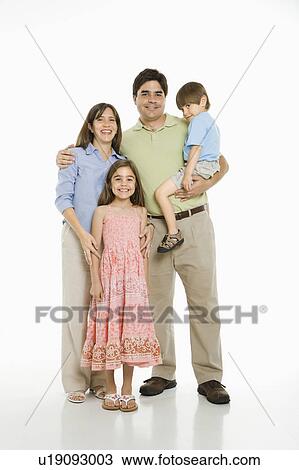 Stock Image - Family standing. Fotosearch