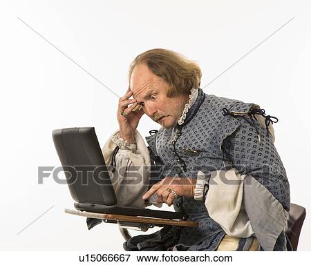 William Shakespeare with laptop View Large Photo Image Stock Photo - William Shakespeare with laptop . Fotosearch