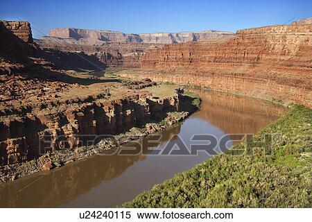 Stock Photography - Aerial of Colorado River landscape in Utah, USA.. Fotosearch