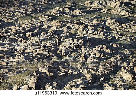 Aerial of rocky terrain in Alabama Hills, California, USA. View Large Photo Image Stock Photo - Aerial of rocky terrain in Alabama Hills, California, USA.. Fotosearch