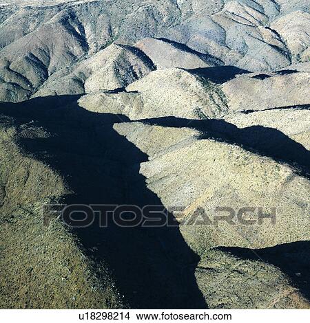 Picture - Aerial view of Arizona landscape with mountain range.. Fotosearch