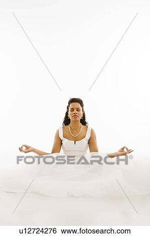 Bride mediating View Large Photo Image Stock Photograph - Bride mediating . Fotosearch