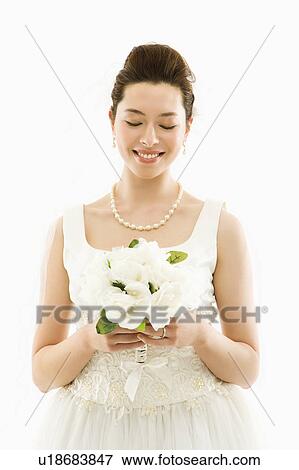 Stock Photo - Bride with bouquet. Fotosearch