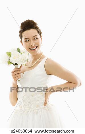 Portrait of bride with bouquet View Large Photo Image Picture - Portrait of bride with bouquet. Fotosearch