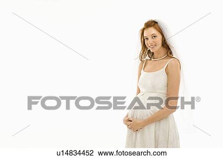 Pregnant bride with hands on her belly View Large Photo Image Stock Image - Pregnant bride with hands on her belly. Fotosearch