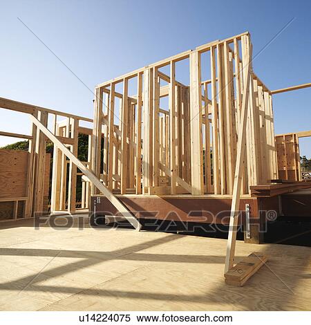 New construction framework for house. View Large Photo Image Stock Photography - New construction framework for house.. Fotosearch