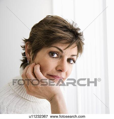 Head and shoulder portrait of pretty Caucasian woman. View Large Photo Image Stock Photo - Head and shoulder portrait of pretty Caucasian woman.. Fotosearch