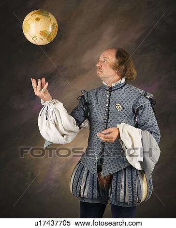 William Shakespeare in period clothing tossing globe into air View Large Photo Image Stock Photography - William Shakespeare in period clothing tossing globe into air. Fotosearch