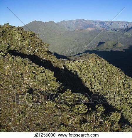 Stock Image - Aerial of mountain landscape on Maui, Hawaii.. Fotosearch