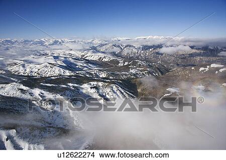 Aerial of snow covered Sweetwater mountain range in California, USA View Large Photo Image Picture - Aerial of snow covered Sweetwater mountain range in California, USA. Fotosearch