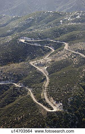 Aerial of winding scenic road in California, USA. View Large Photo Image Picture - Aerial of winding scenic road in California, USA.. Fotosearch