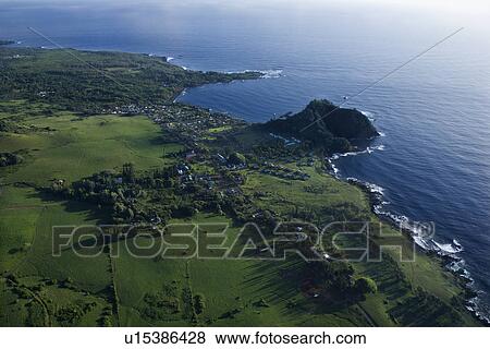 Aerial view of coastal landscape of Maui, Hawaii. View Large Photo Image Stock Photo - Aerial view of coastal landscape of Maui, Hawaii.. Fotosearch