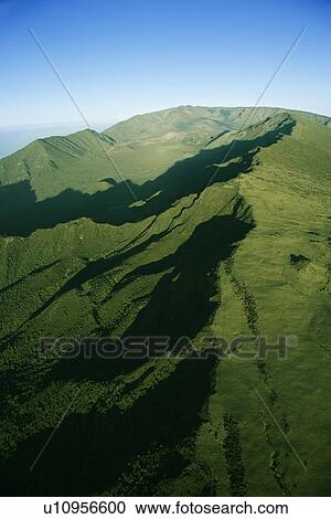 Aerial view of green mountain in Maui, Hawaii. View Large Photo Image Stock Image - Aerial view of green mountain in Maui, Hawaii.. Fotosearch