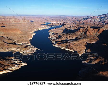 Aerial view of Lake Powell and Glen Canyon. View Large Photo Image Stock Photo - Aerial view of Lake Powell and Glen Canyon.. Fotosearch
