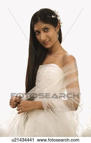 Stock Image - Portrait of bride. Fotosearch