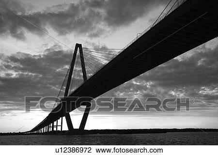 Stock Image - Cooper River Bridge in Charleston, South Carolina.. Fotosearch