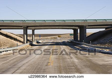 Highway with overpass bridge. View Large Photo Image Picture - Highway with overpass bridge.. Fotosearch