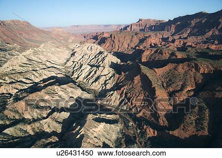 Stock Image - Mountains with valley in Utah. Fotosearch