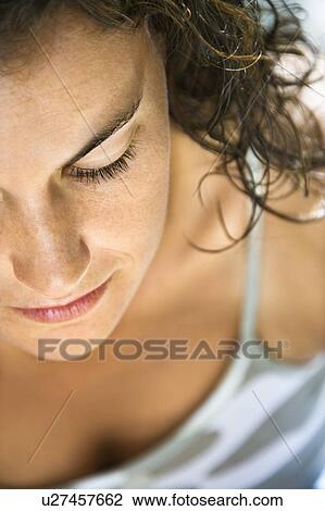 Stock Image - High angle close-up of a woman. Fotosearch