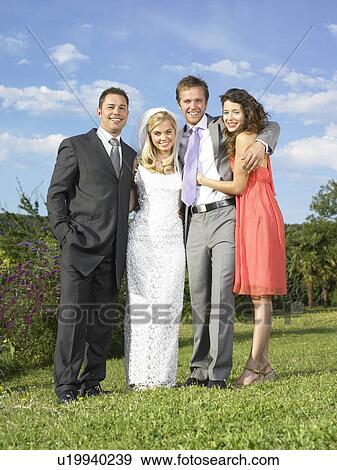Wedding couple and guests View Large Photo Image Stock Photo - Wedding couple and guests. Fotosearch