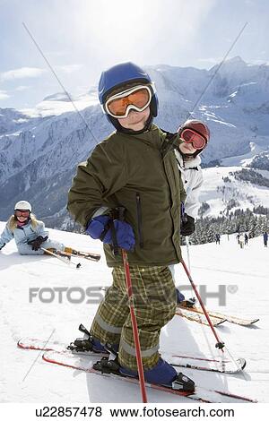 Stock Photo - Group of children in the snow. Fotosearch