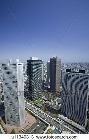 Stock Image - Shinjuku high-rise buildings. Fotosearch