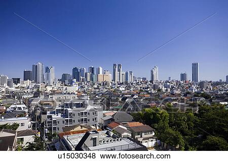 Stock Photo - Shinjuku high-rise buildings. Fotosearch