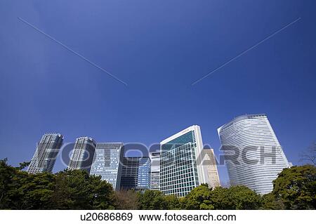 Stock Photo - Shiodome high-rise buildings. Fotosearch