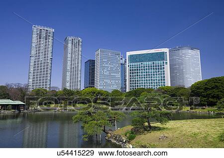 Stock Photo - Shiodome high-rise buildings. Fotosearch