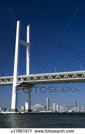 Yokohama Bay Bridge View Large Photo Image Stock Photo - Yokohama Bay Bridge. Fotosearch
