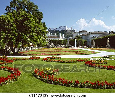 Mirabell Garden View Large Photo Image Stock Photo - Mirabell Garden. Fotosearch