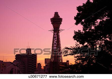 Tsutenkaku View Large Photo Image Stock Photo - Tsutenkaku. Fotosearch