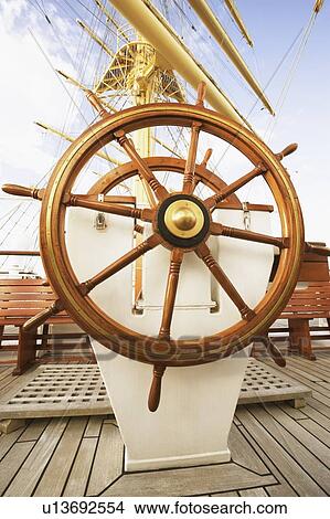Close-up of the helm of a sailing ship View Large Photo Image Picture - Close-up of the helm of a sailing ship. Fotosearch