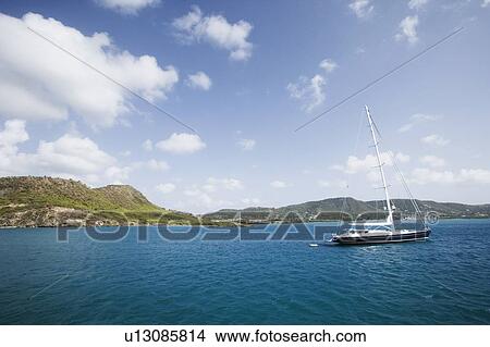 Sailboat in the sea View Large Photo Image Picture - Sailboat in the sea. Fotosearch