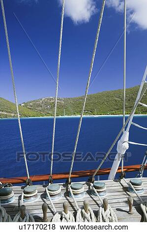 Stock Photo - Close-up of rigging on a sailboat. Fotosearch