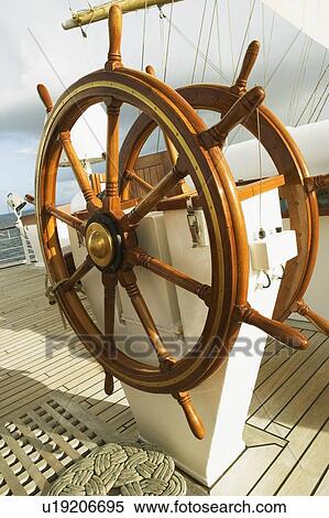 Stock Photography - Helm of a sailboat. Fotosearch