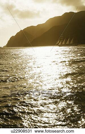 Sailboat in the sea View Large Photo Image Stock Image - Sailboat in the sea. Fotosearch