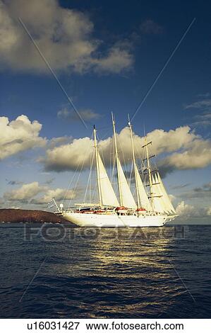Sailboat in the sea View Large Photo Image Stock Photo - Sailboat in the sea. Fotosearch