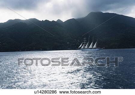 Sailboat in the sea View Large Photo Image Stock Photograph - Sailboat in the sea. Fotosearch