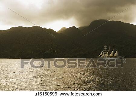 Stock Photograph - Sailboat in the sea. Fotosearch